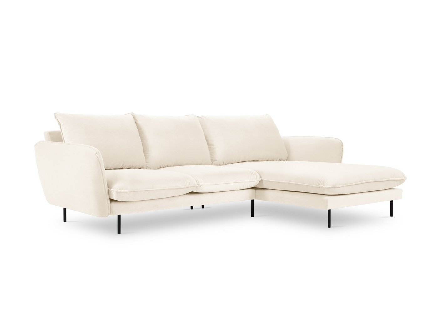 Cosmopolitan Design högervänd sammetshörnsoffa, 