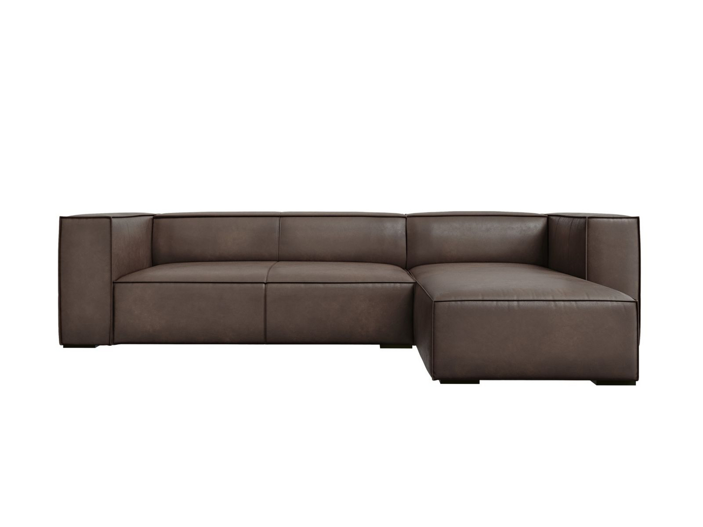 Cosmopolitan Design högervänd äkta läder hörnsoffa, 