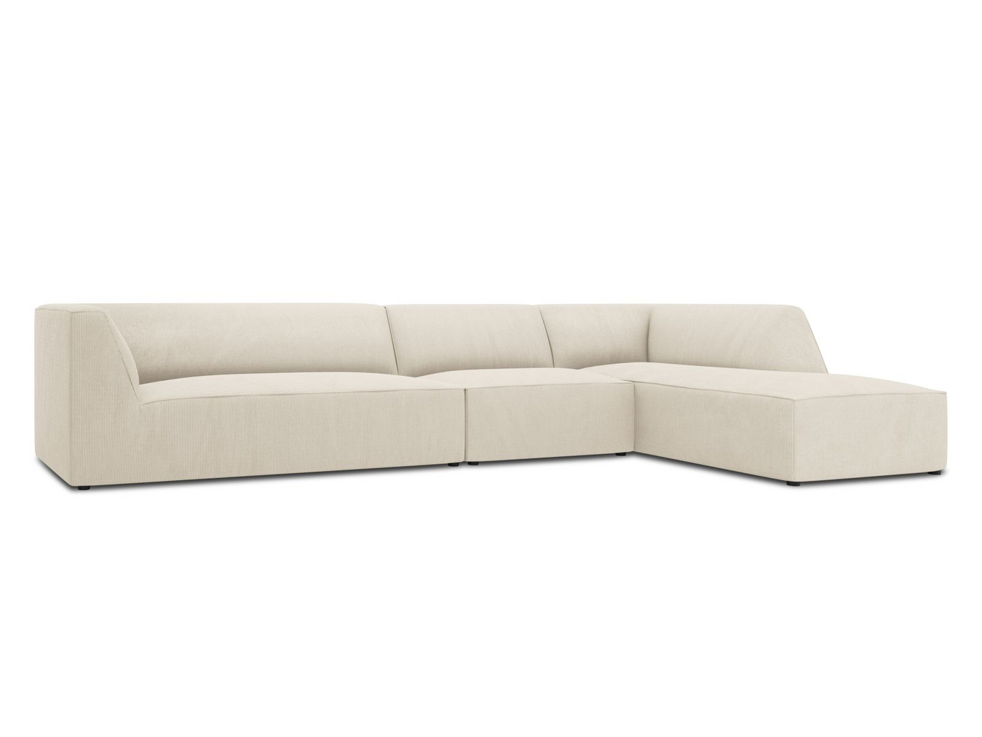 Cosmopolitan Design högervänd modulhörnsoffa, "Siena", 5-sits, 366 × 180 × 69 cm, Scala, svarta plastben