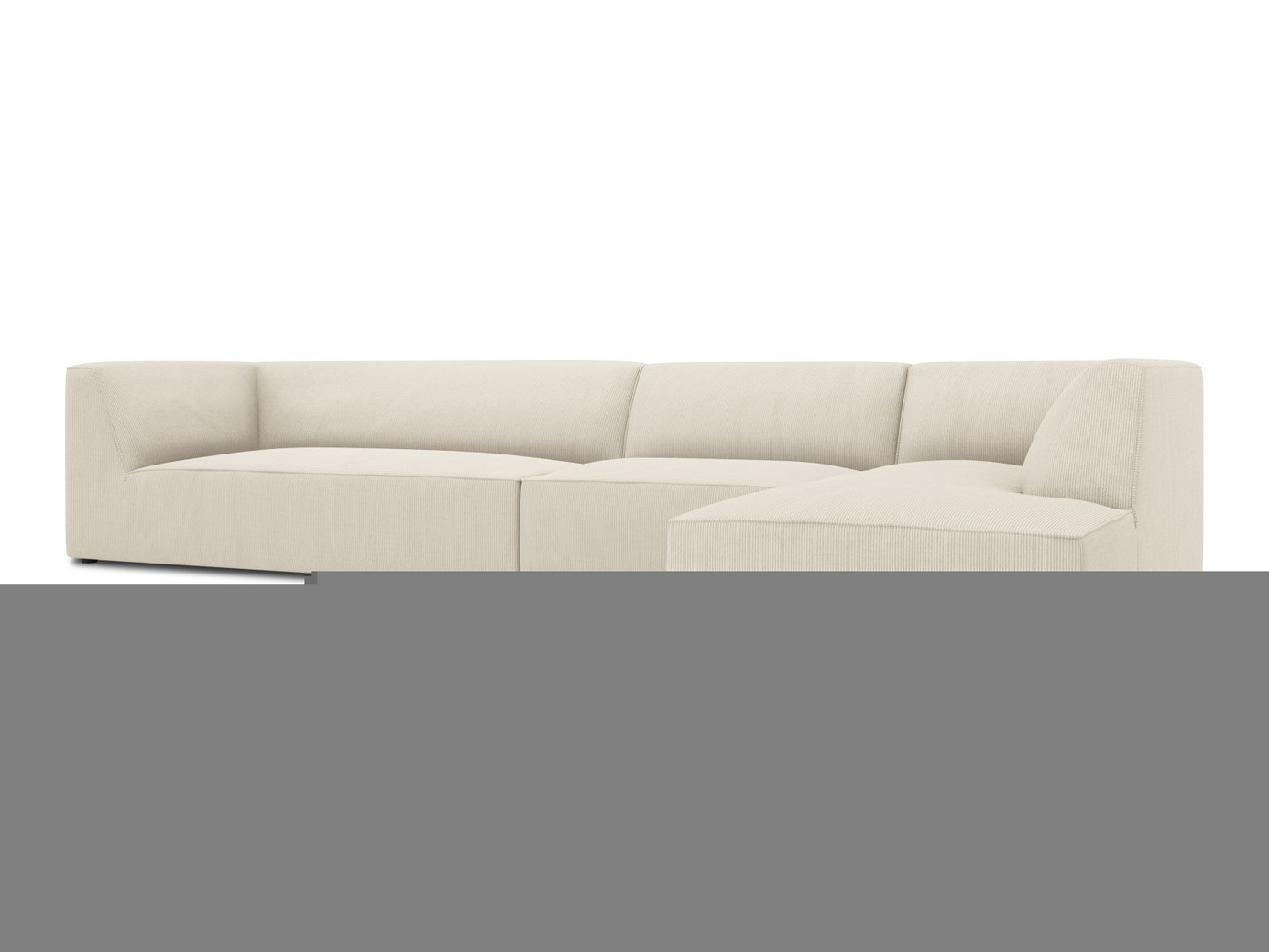Cosmopolitan Design högervänd modulhörnsoffa, "Siena", 5-sits, 366 × 180 × 69 cm, Scala, svarta plastben