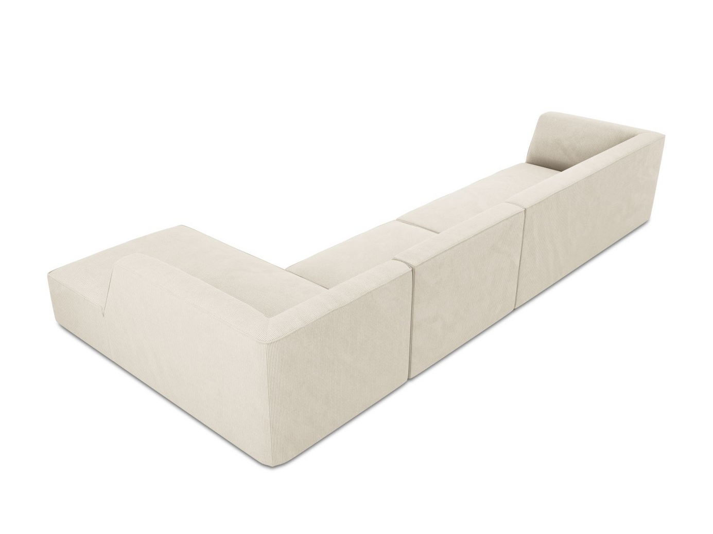 Cosmopolitan Design högervänd modulhörnsoffa, "Siena", 5-sits, 366 × 180 × 69 cm, Scala, svarta plastben