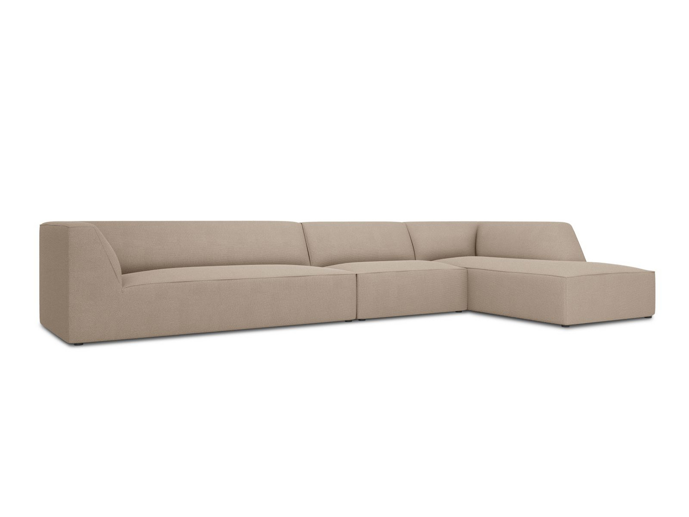 Cosmopolitan Design högervänd modulhörnsoffa, "Siena", 5-sits, 366 × 180 × 69 cm, Ottawa, svarta plastben