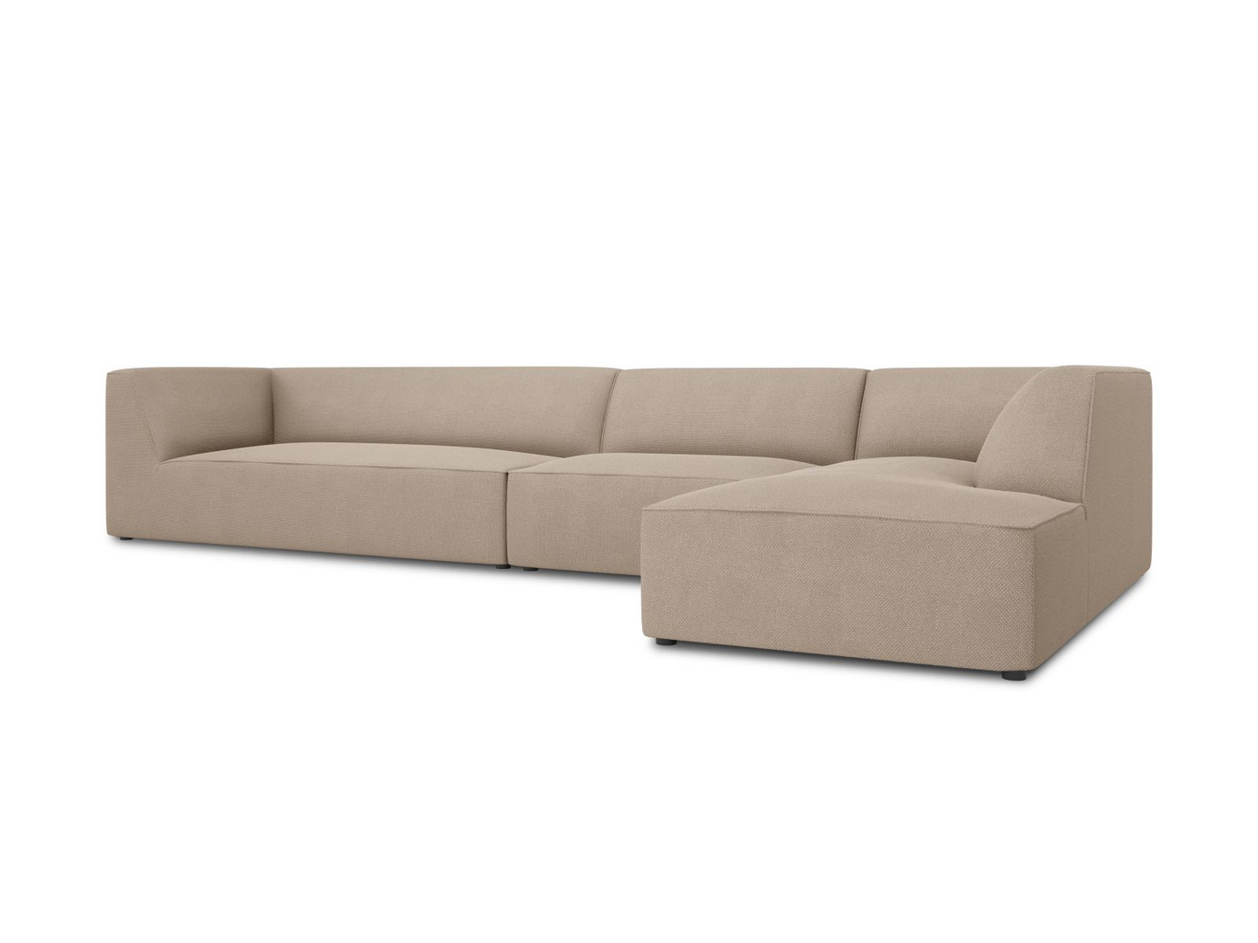 Cosmopolitan Design högervänd modulhörnsoffa, "Siena", 5-sits, 366 × 180 × 69 cm, Ottawa, svarta plastben