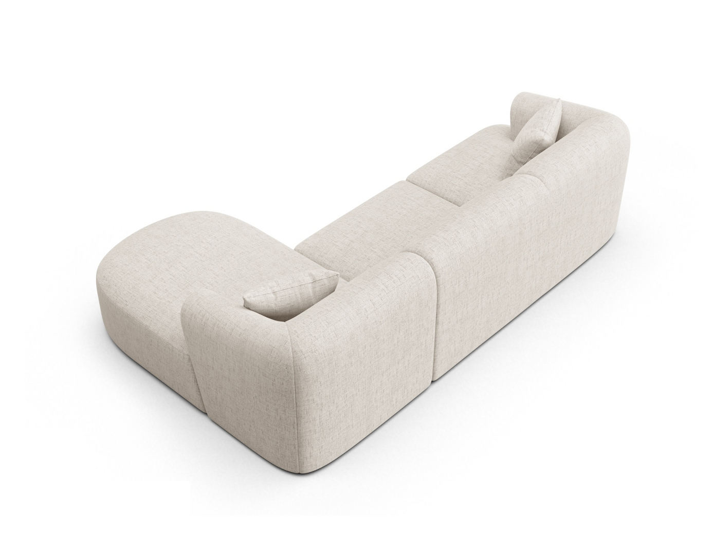 Cosmopolitan Design högervänd modulhörnsoffa, "Campi", 4-sits, 256 × 156 × 70 cm, Moly, svarta plastben