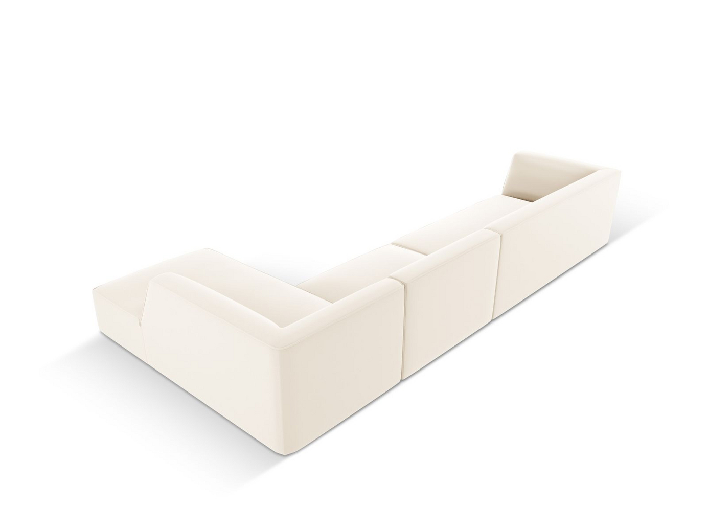 Cosmopolitan Design högervänd konstlädermodulhörnsoffa, "Siena", 5-sits, 366 × 180 × 69 cm, Pacifico, svarta plastben