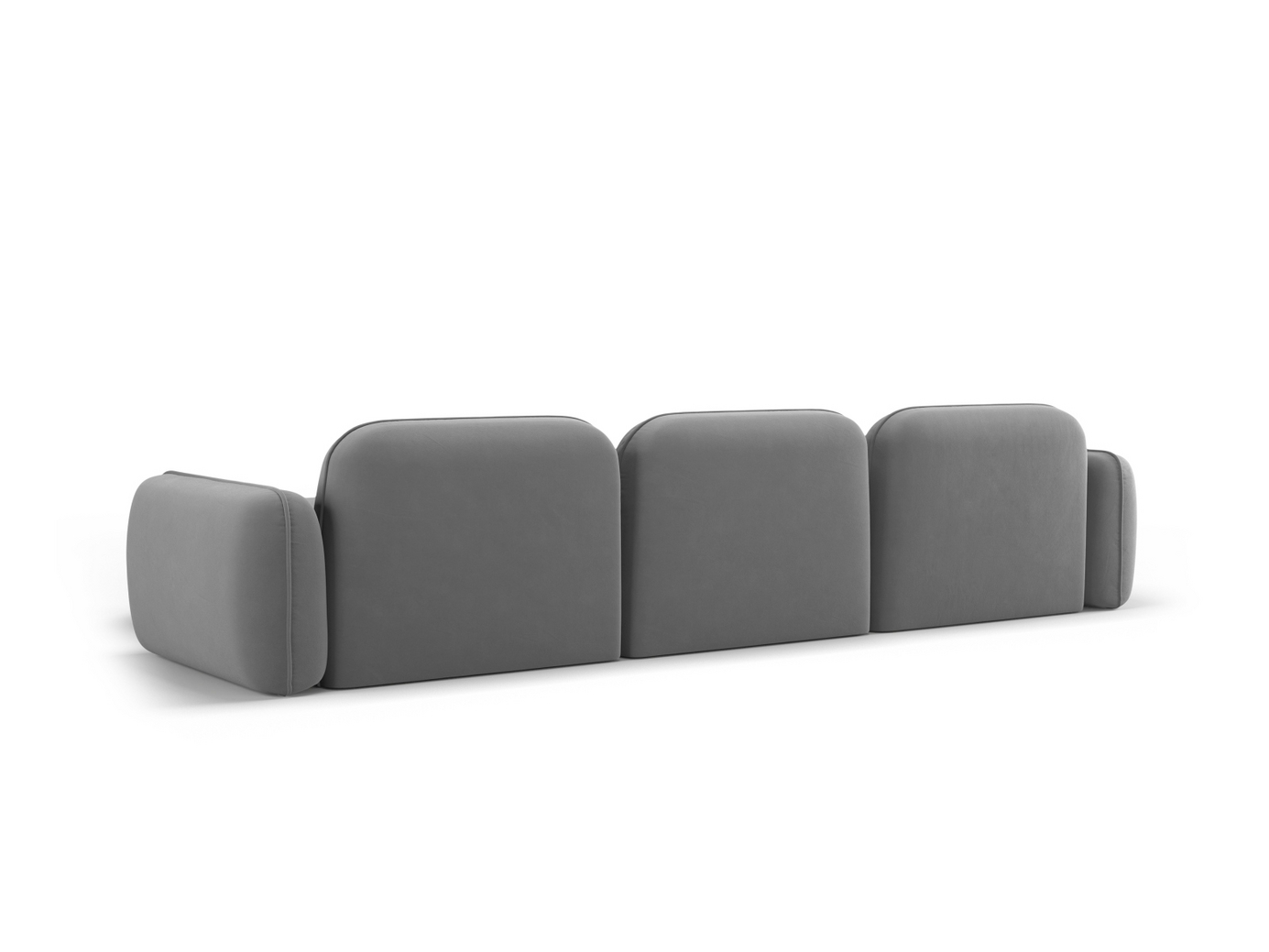 Cosmopolitan Design högervänd sammetsmodulhörnsoffa, "Sydney", 4-sits, 320 × 165 × 70 cm, Casino, svarta plastben