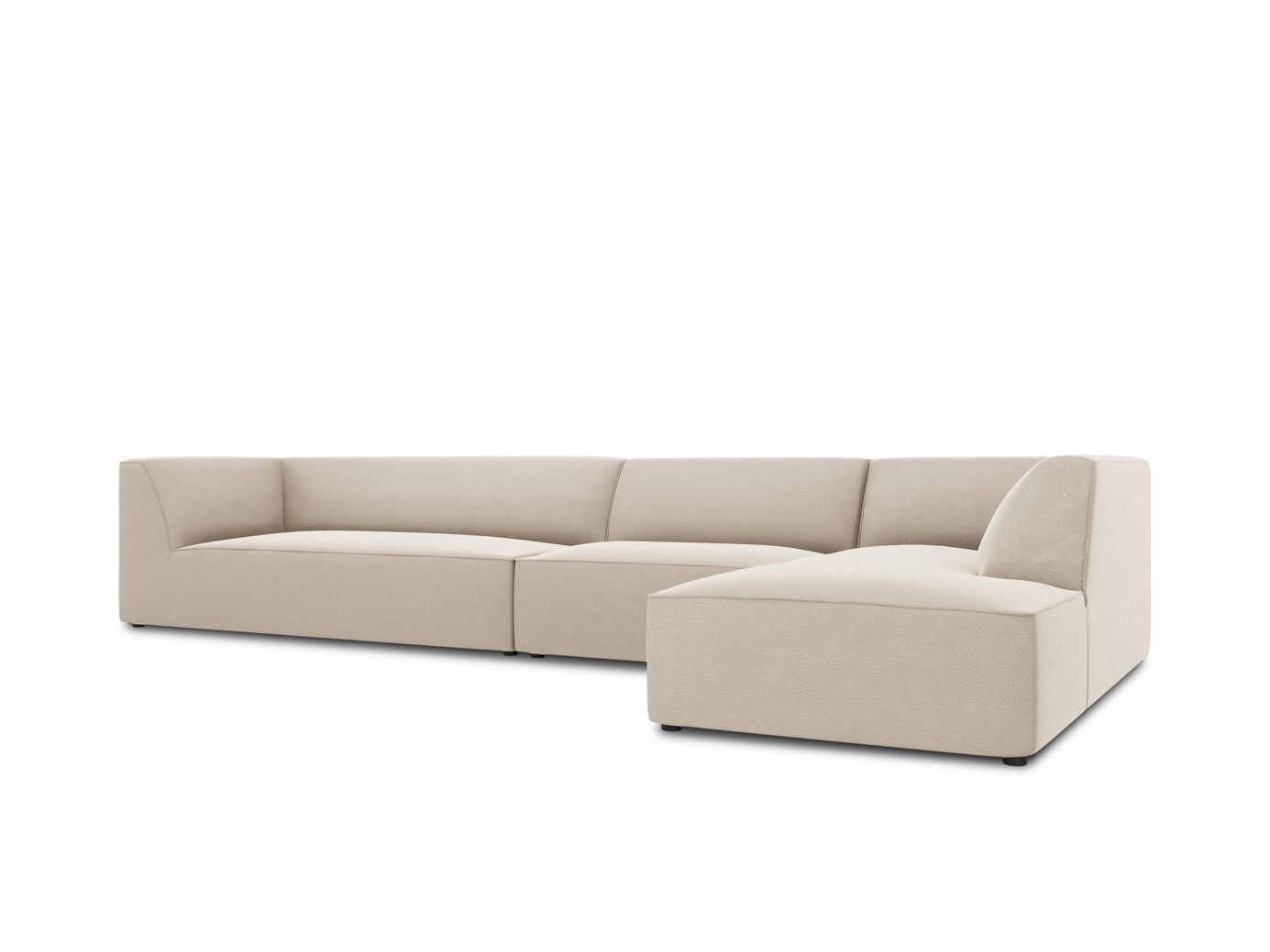 Cosmopolitan Design högervänd sammetsmodulhörnsoffa, "Siena", 5-sits, 366 × 180 × 69 cm, Salvador, svarta plastben, Variant RC_L_44