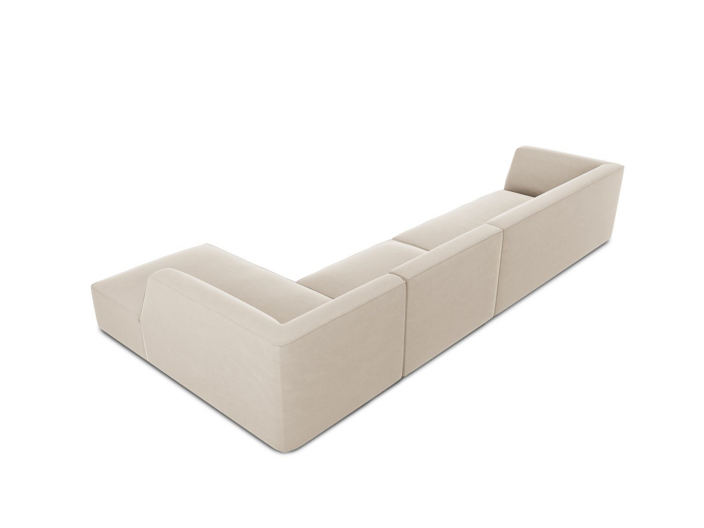 Cosmopolitan Design högervänd sammetsmodulhörnsoffa, "Siena", 5-sits, 366 × 180 × 69 cm, Salvador, svarta plastben, Variant RC_L_44