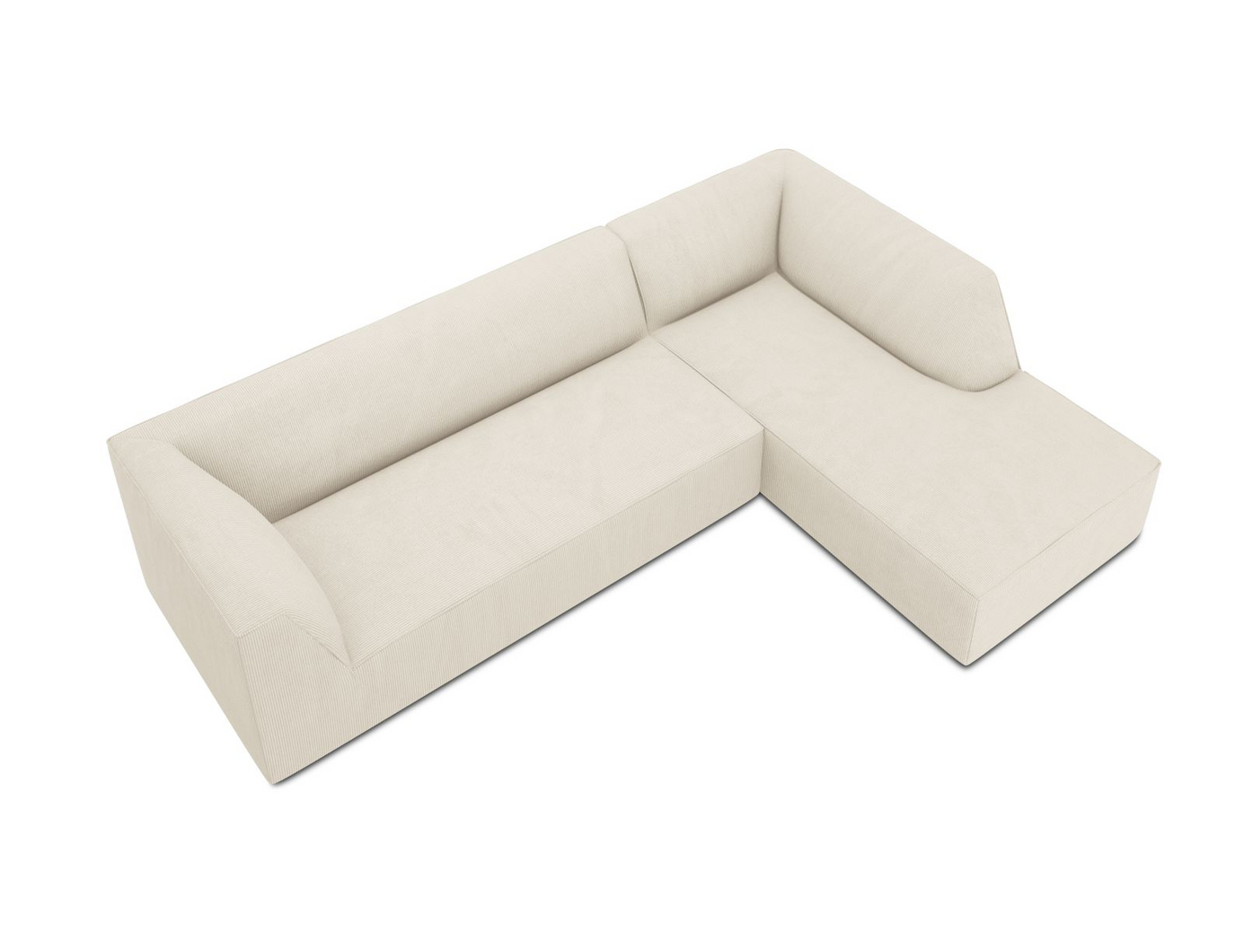 Cosmopolitan Design högervänd modulhörnsoffa, "Siena", 4-sits, 273 × 180 × 69 cm, Scala, svarta plastben, Variant RC_M_100