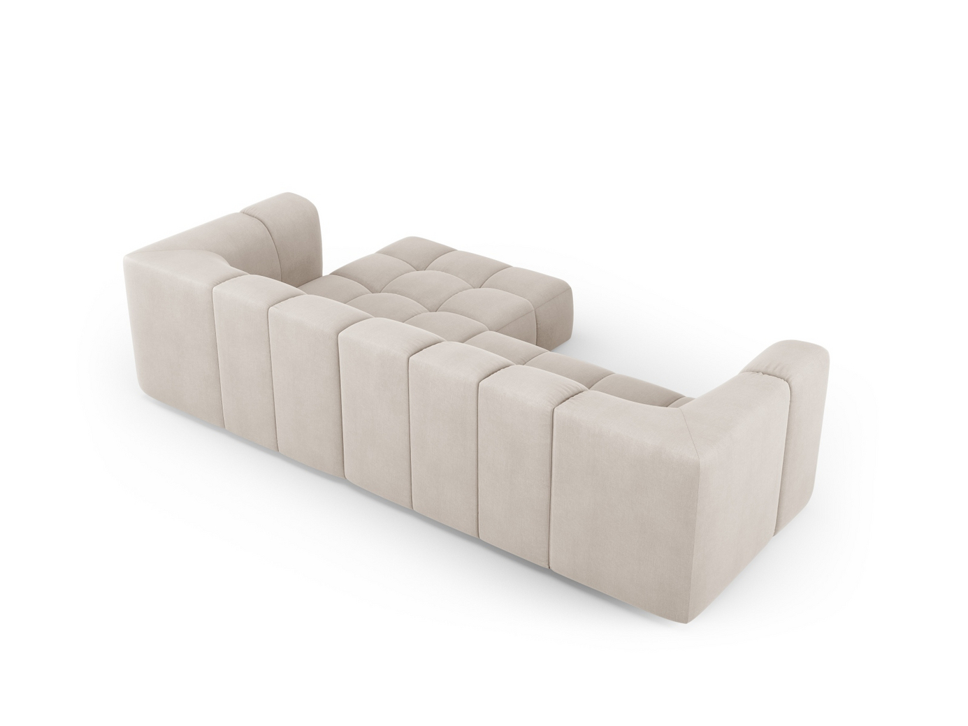 Cosmopolitan Design högervänd modulhörnsoffa, "Moritz", 3-sits, 256 × 160 × 70 cm, Rebel, svarta plastben