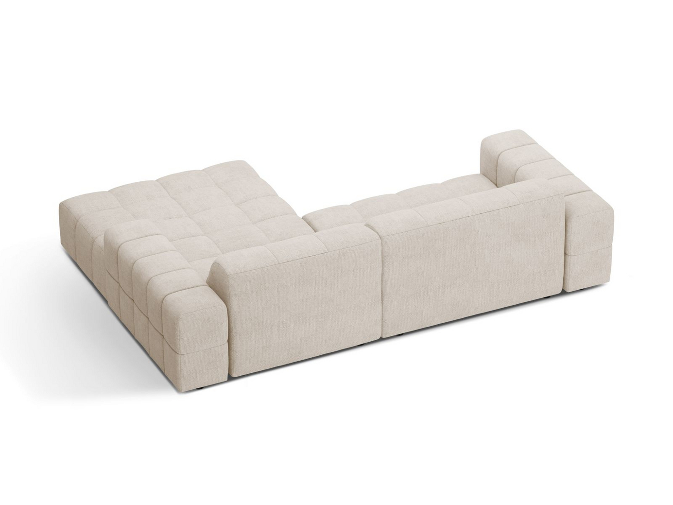 Cosmopolitan Design högervänd hörnsoffa, "Chicago", 3-sits, 234 × 167 × 78 cm, Eden 10, svarta plastben