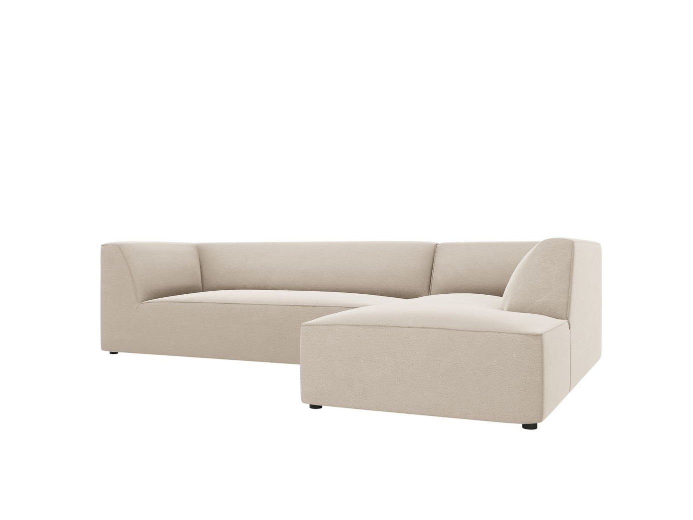 Cosmopolitan Design högervänd sammetsmodulhörnsoffa, "Siena", 4-sits, 273 × 180 × 69 cm, Salvador, svarta plastben, Variant RC_M_44