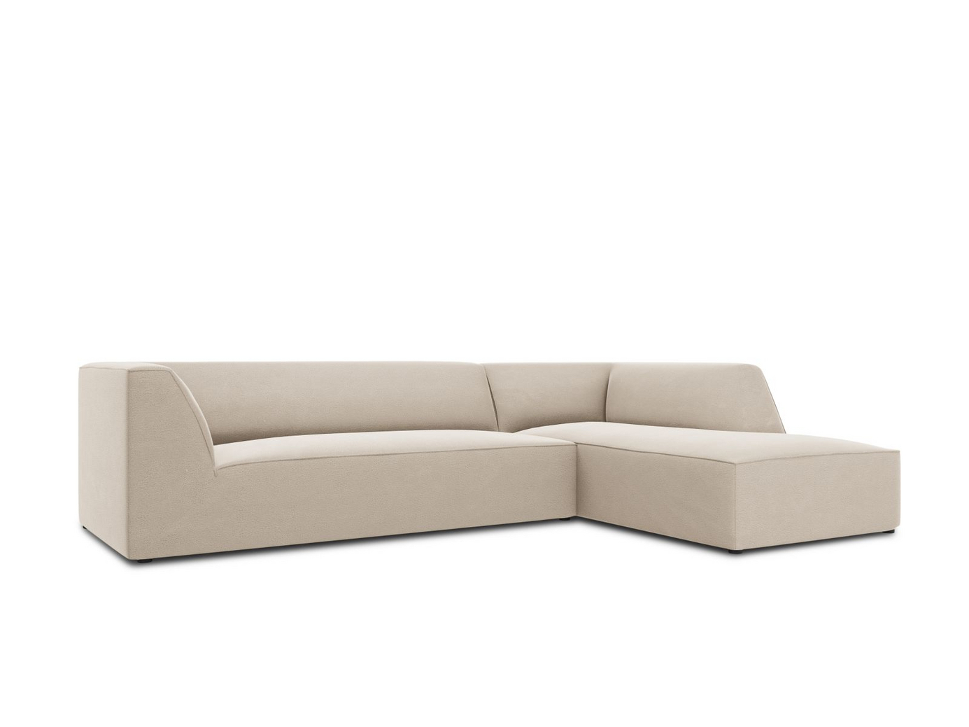 Cosmopolitan Design högervänd sammetsmodulhörnsoffa, "Siena", 4-sits, 273 × 180 × 69 cm, Salvador, svarta plastben, Variant RC_M_44
