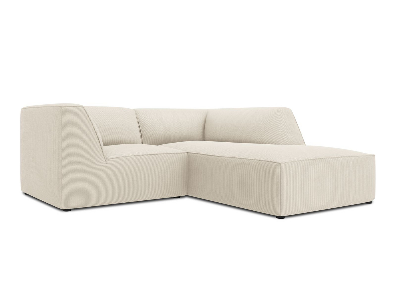 Cosmopolitan Design högervänd modulhörnsoffa, "Siena", 3-sits, 186 × 180 × 69 cm, Scala, svarta plastben