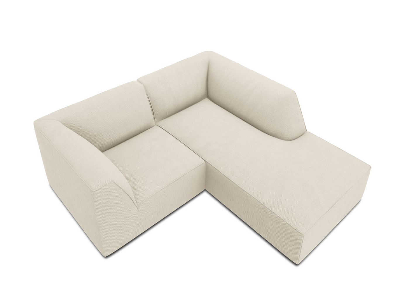Cosmopolitan Design högervänd modulhörnsoffa, "Siena", 3-sits, 186 × 180 × 69 cm, Scala, svarta plastben