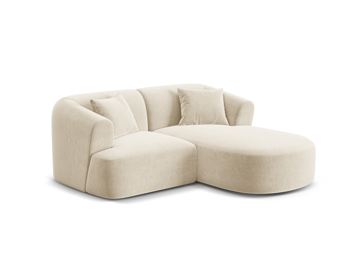 Cosmopolitan Design högervänd sammetsmodulhörnsoffa, "Campi", 3-sits, 180 × 156 × 70 cm, Vogue, svarta plastben