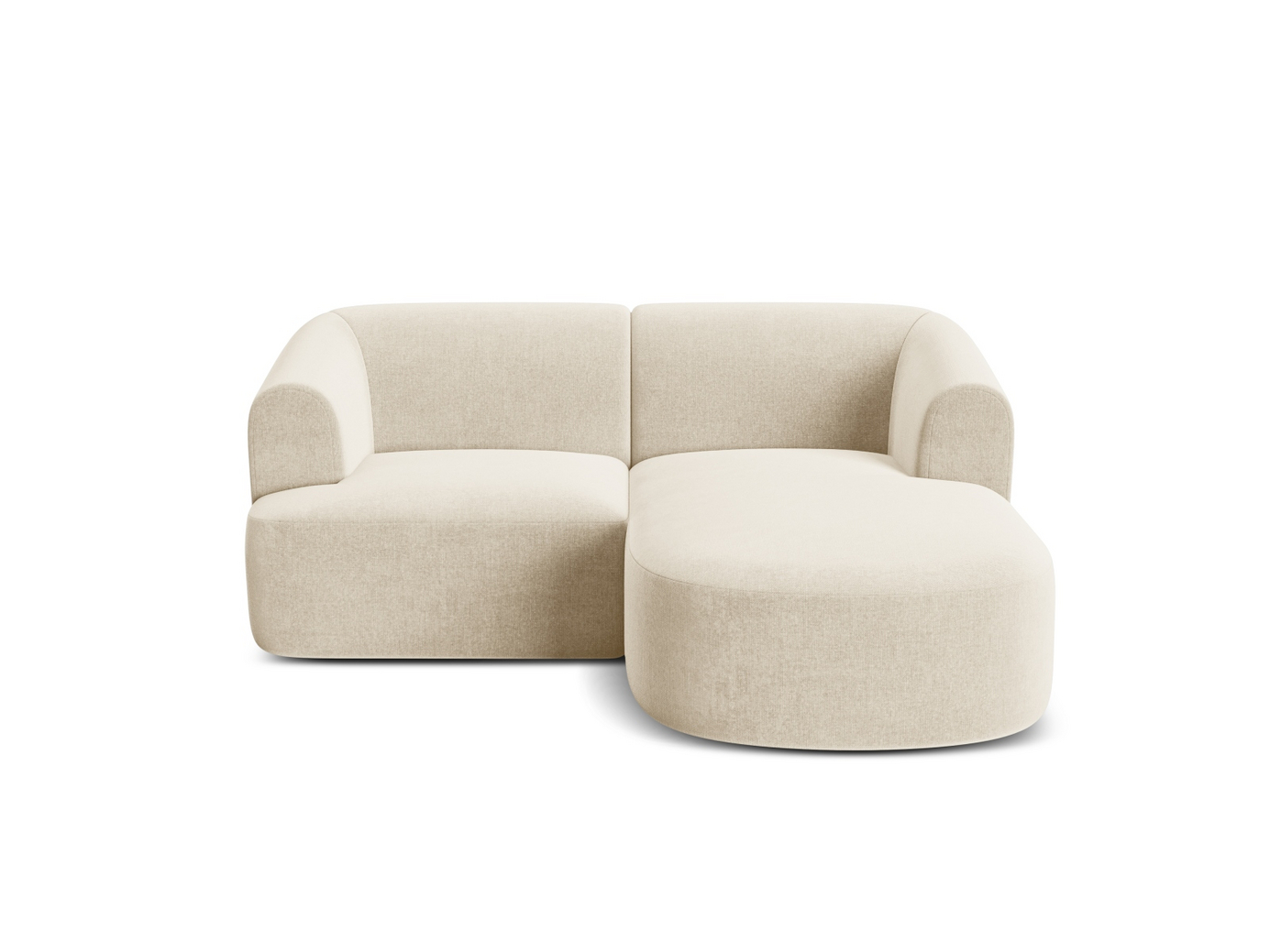 Cosmopolitan Design högervänd sammetsmodulhörnsoffa, "Campi", 3-sits, 180 × 156 × 70 cm, Vogue, svarta plastben