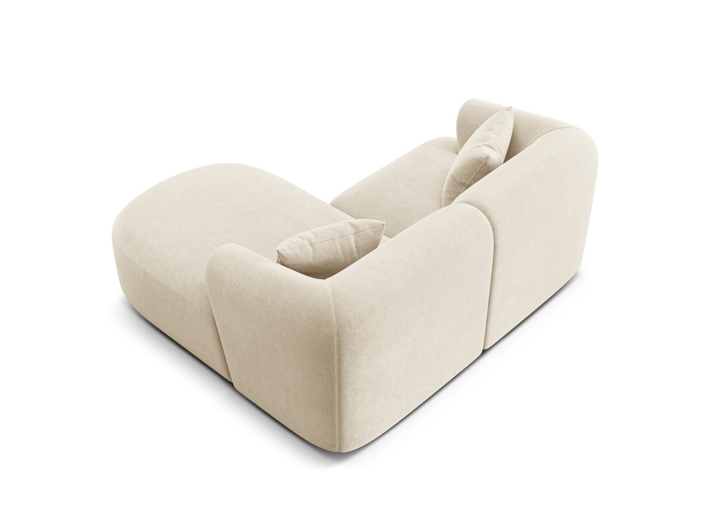 Cosmopolitan Design högervänd sammetsmodulhörnsoffa, "Campi", 3-sits, 180 × 156 × 70 cm, Vogue, svarta plastben