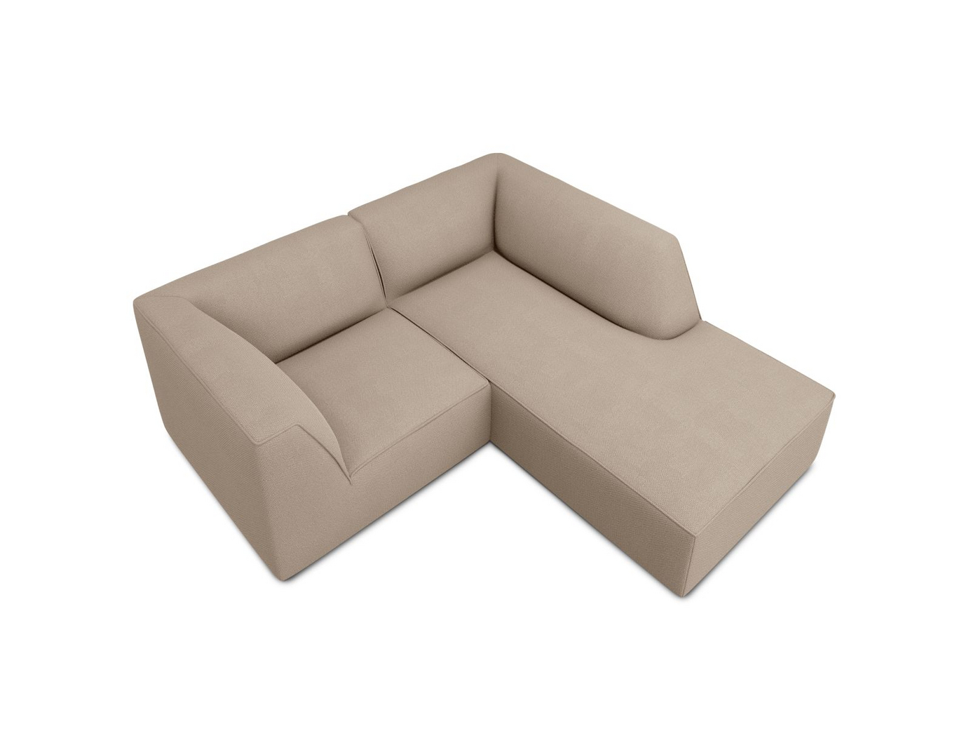 Cosmopolitan Design högervänd modulhörnsoffa, "Siena", 3-sits, 186 × 180 × 69 cm, Ottawa, svarta plastben