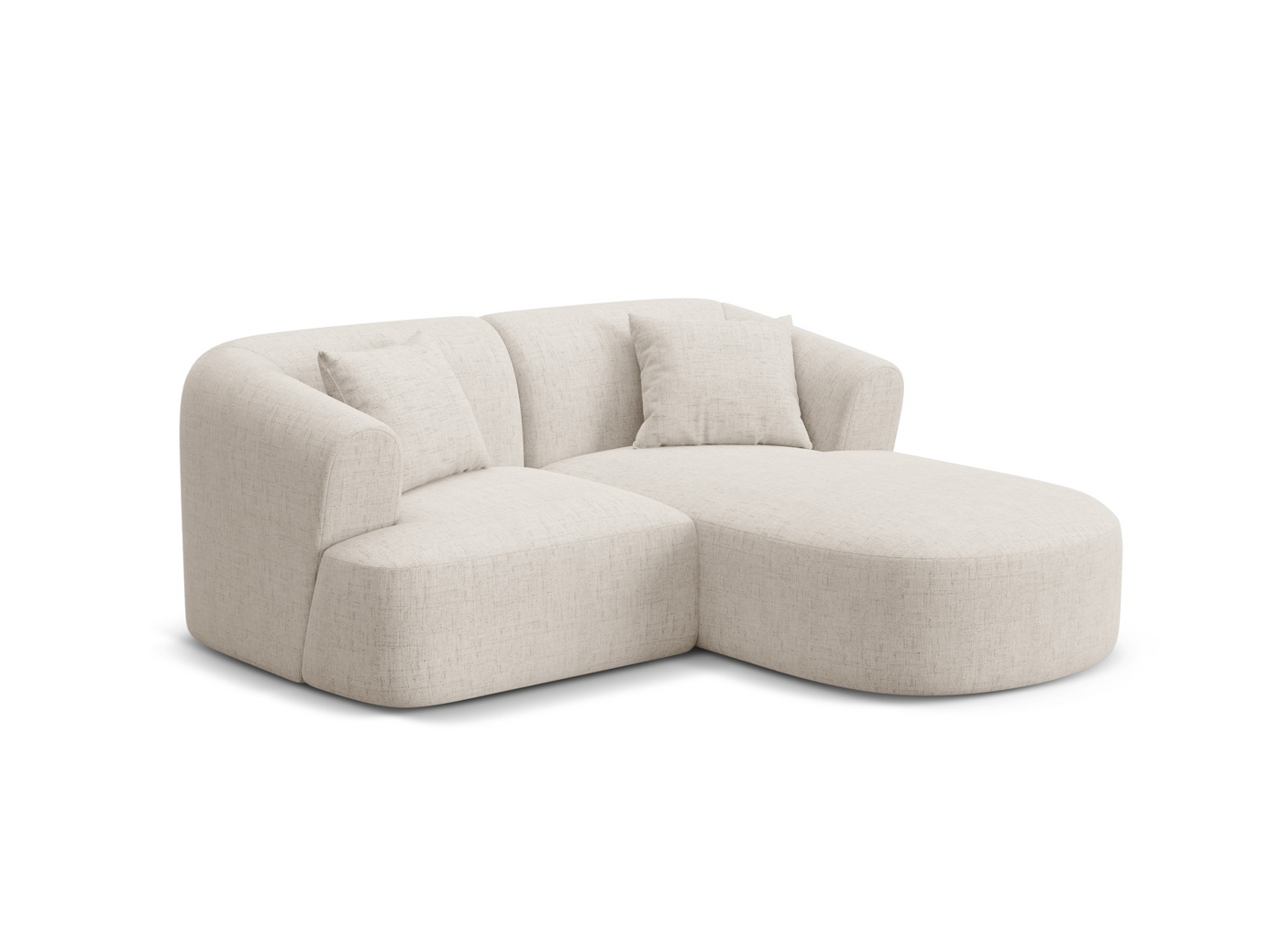 Cosmopolitan Design högervänd modulhörnsoffa, "Campi", 3-sits, 180 × 156 × 70 cm, Moly, svarta plastben