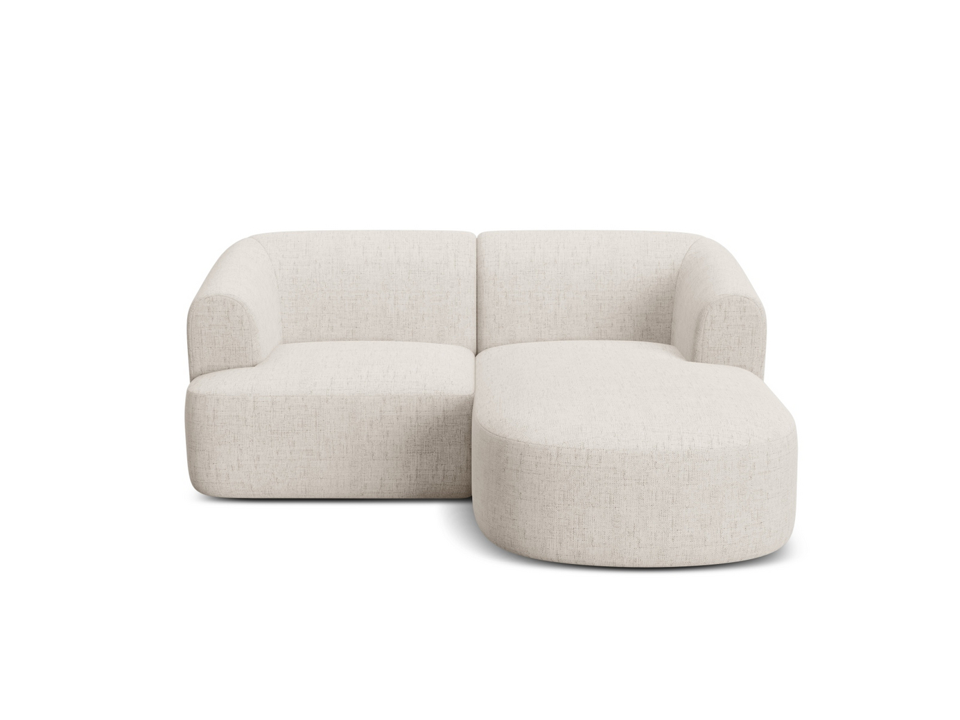 Cosmopolitan Design högervänd modulhörnsoffa, "Campi", 3-sits, 180 × 156 × 70 cm, Moly, svarta plastben