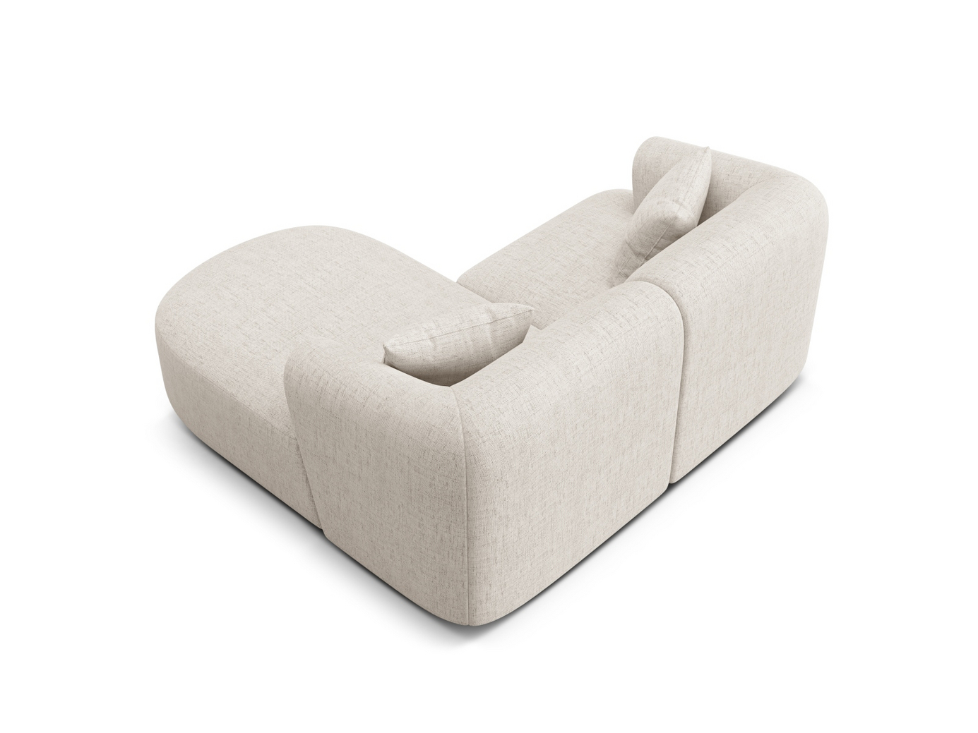 Cosmopolitan Design högervänd modulhörnsoffa, "Campi", 3-sits, 180 × 156 × 70 cm, Moly, svarta plastben