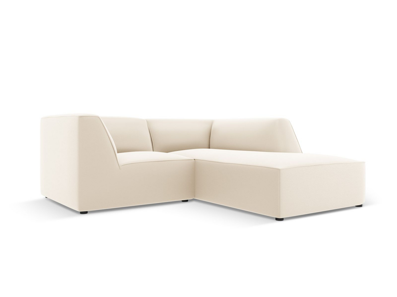 Cosmopolitan Design högervänd konstlädermodulhörnsoffa, "Siena", 3-sits, 186 × 180 × 69 cm, Pacifico, svarta plastben