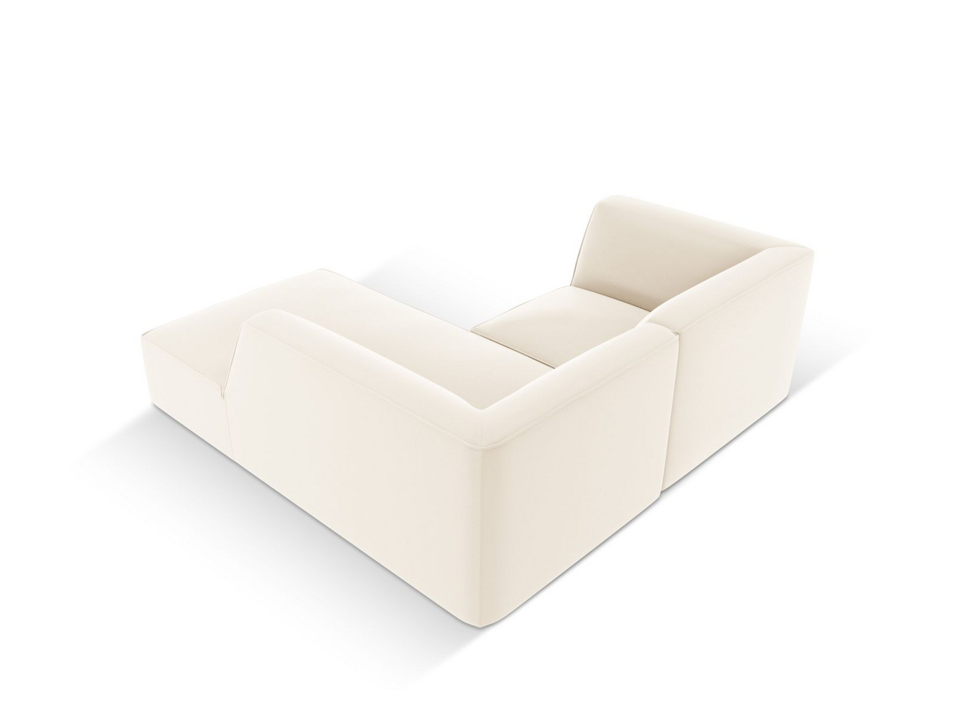 Cosmopolitan Design högervänd konstlädermodulhörnsoffa, "Siena", 3-sits, 186 × 180 × 69 cm, Pacifico, svarta plastben