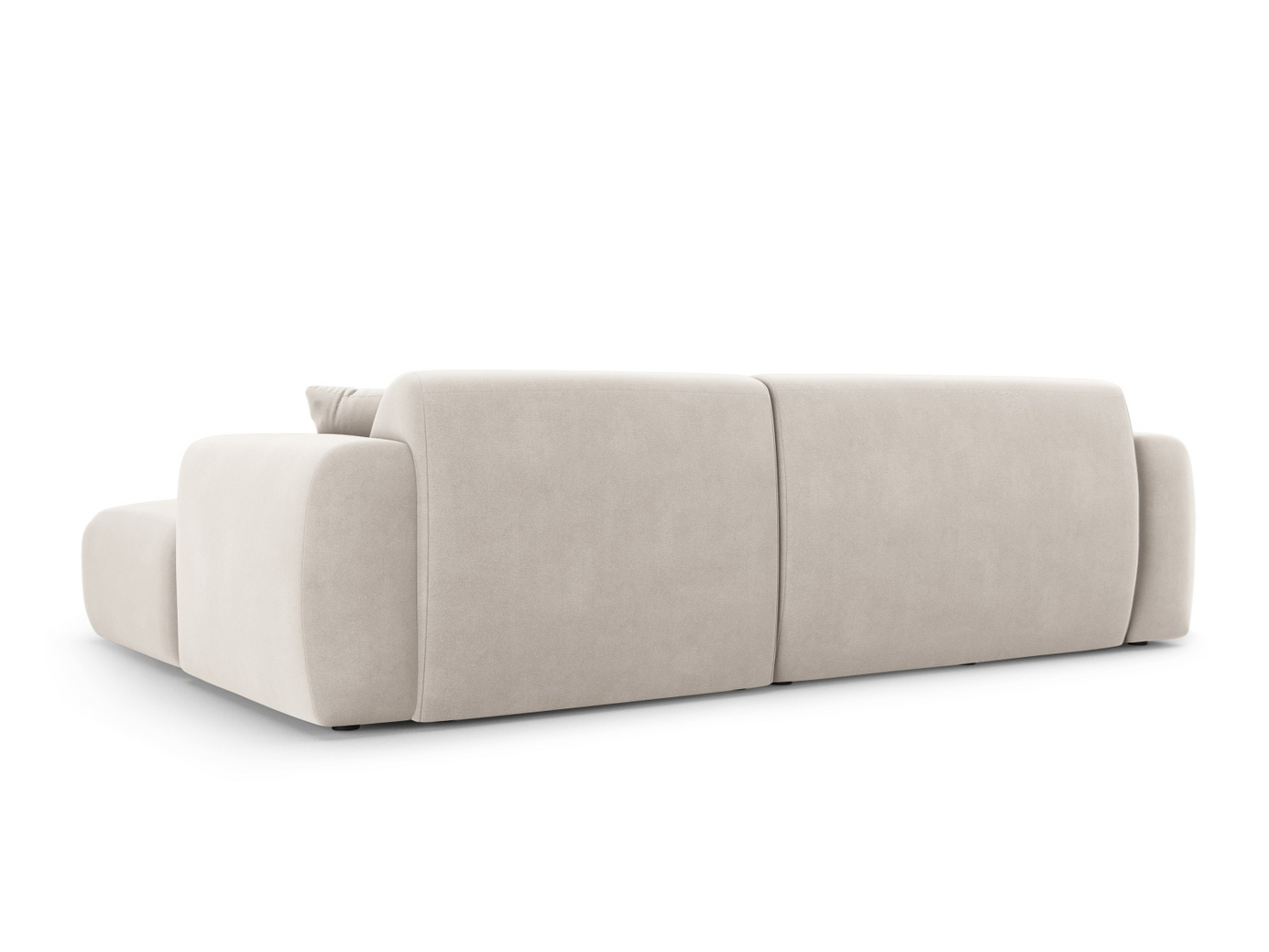 Cosmopolitan Design högervänd sammetshörnsoffa, "Nolio", 4-sits, 235 × 170 × 72 cm, Casino, svarta plastben