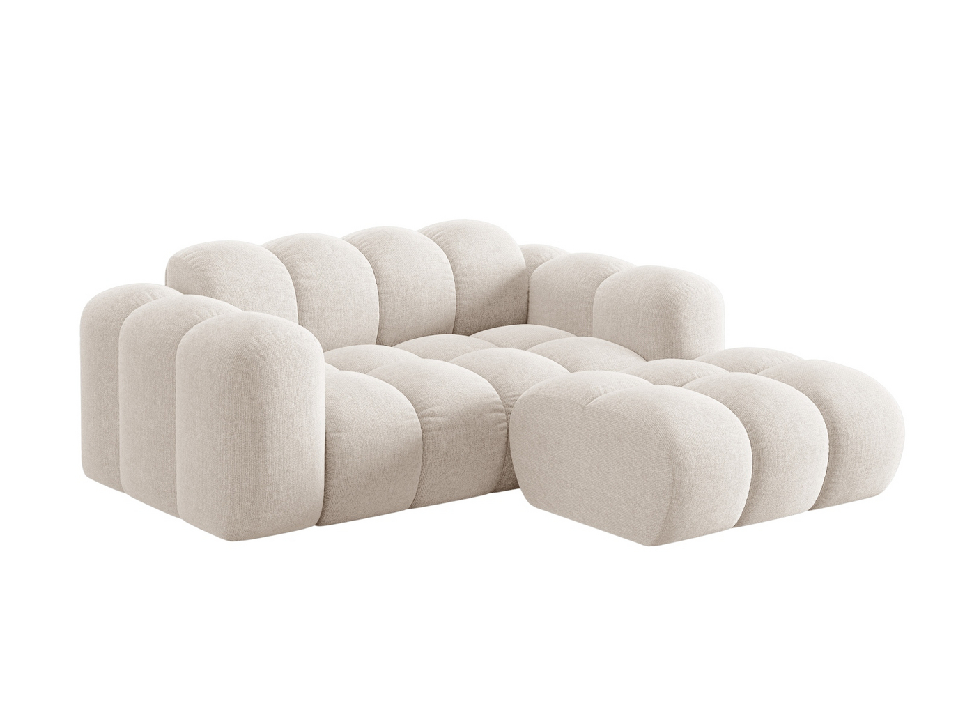 Cosmopolitan Design högervänd hörnsoffa, "Treno", 2-sits, 180 × 164 × 70 cm, Eden 10, svarta plastben