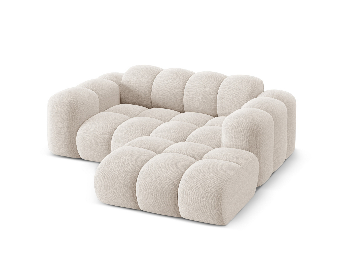 Cosmopolitan Design högervänd hörnsoffa, "Treno", 2-sits, 180 × 164 × 70 cm, Eden 10, svarta plastben