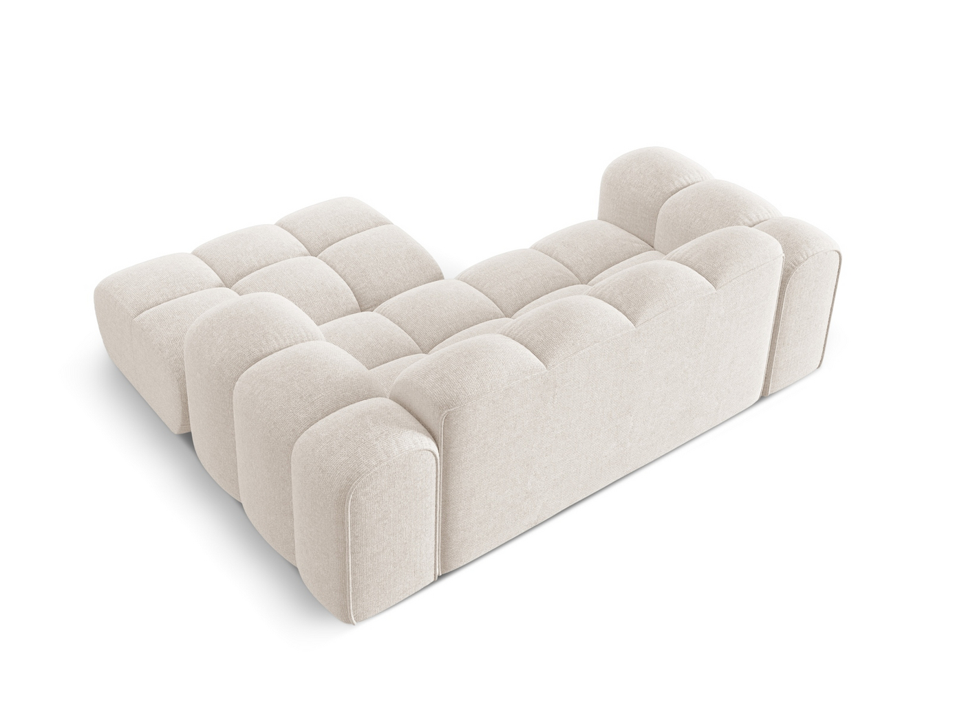 Cosmopolitan Design högervänd hörnsoffa, "Treno", 2-sits, 180 × 164 × 70 cm, Eden 10, svarta plastben