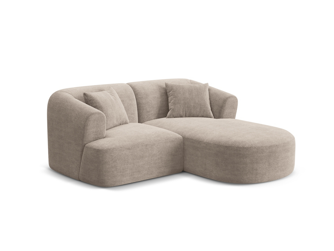 Cosmopolitan Design högervänd modulhörnsoffa, "Campi", 3-sits, 180 × 156 × 70 cm, Lincoln, svarta plastben