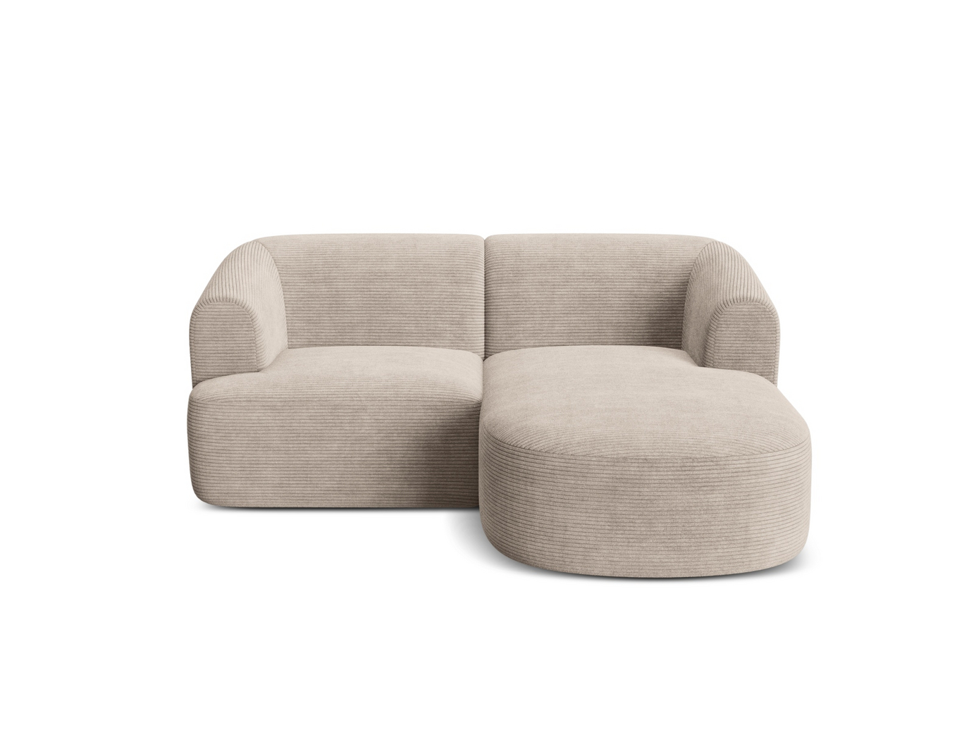 Cosmopolitan Design högervänd modulhörnsoffa, "Campi", 3-sits, 180 × 156 × 70 cm, Lincoln, svarta plastben