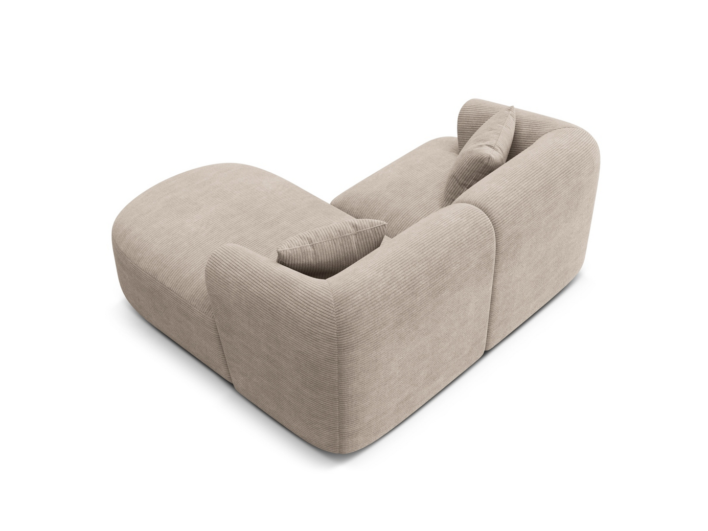 Cosmopolitan Design högervänd modulhörnsoffa, "Campi", 3-sits, 180 × 156 × 70 cm, Lincoln, svarta plastben