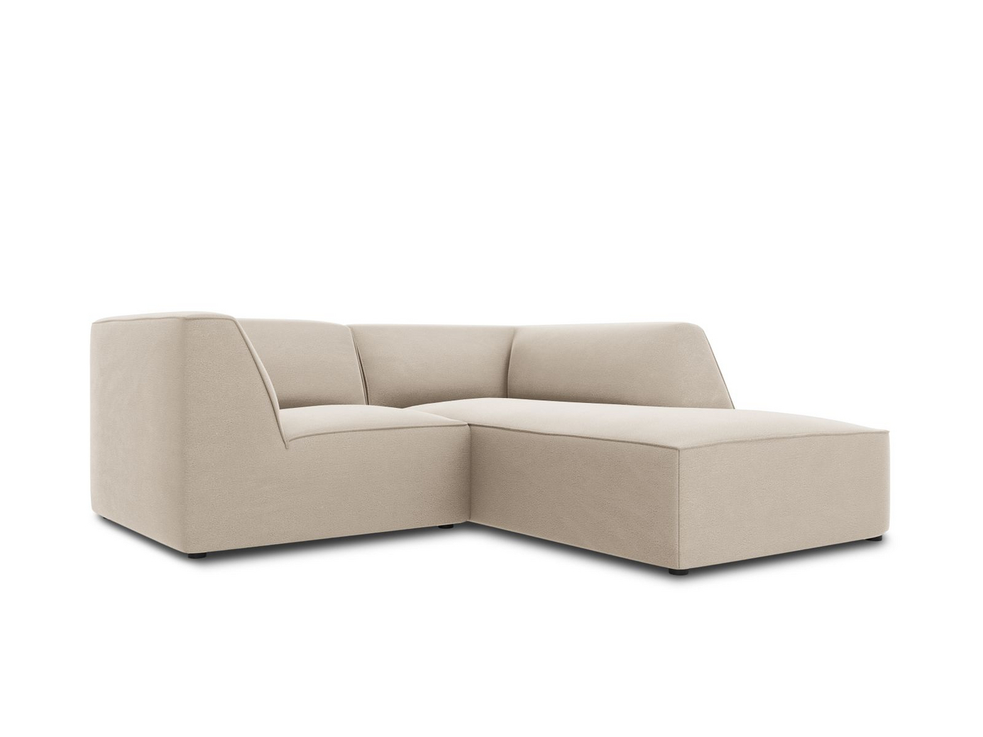 Cosmopolitan Design högervänd sammetsmodulhörnsoffa, "Siena", 3-sits, 186 × 180 × 69 cm, Salvador, svarta plastben, Variant RC_S_44
