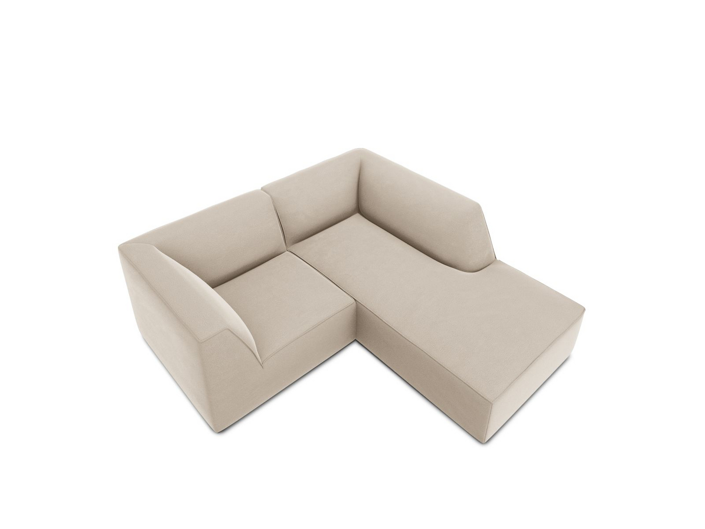 Cosmopolitan Design högervänd sammetsmodulhörnsoffa, "Siena", 3-sits, 186 × 180 × 69 cm, Salvador, svarta plastben, Variant RC_S_44