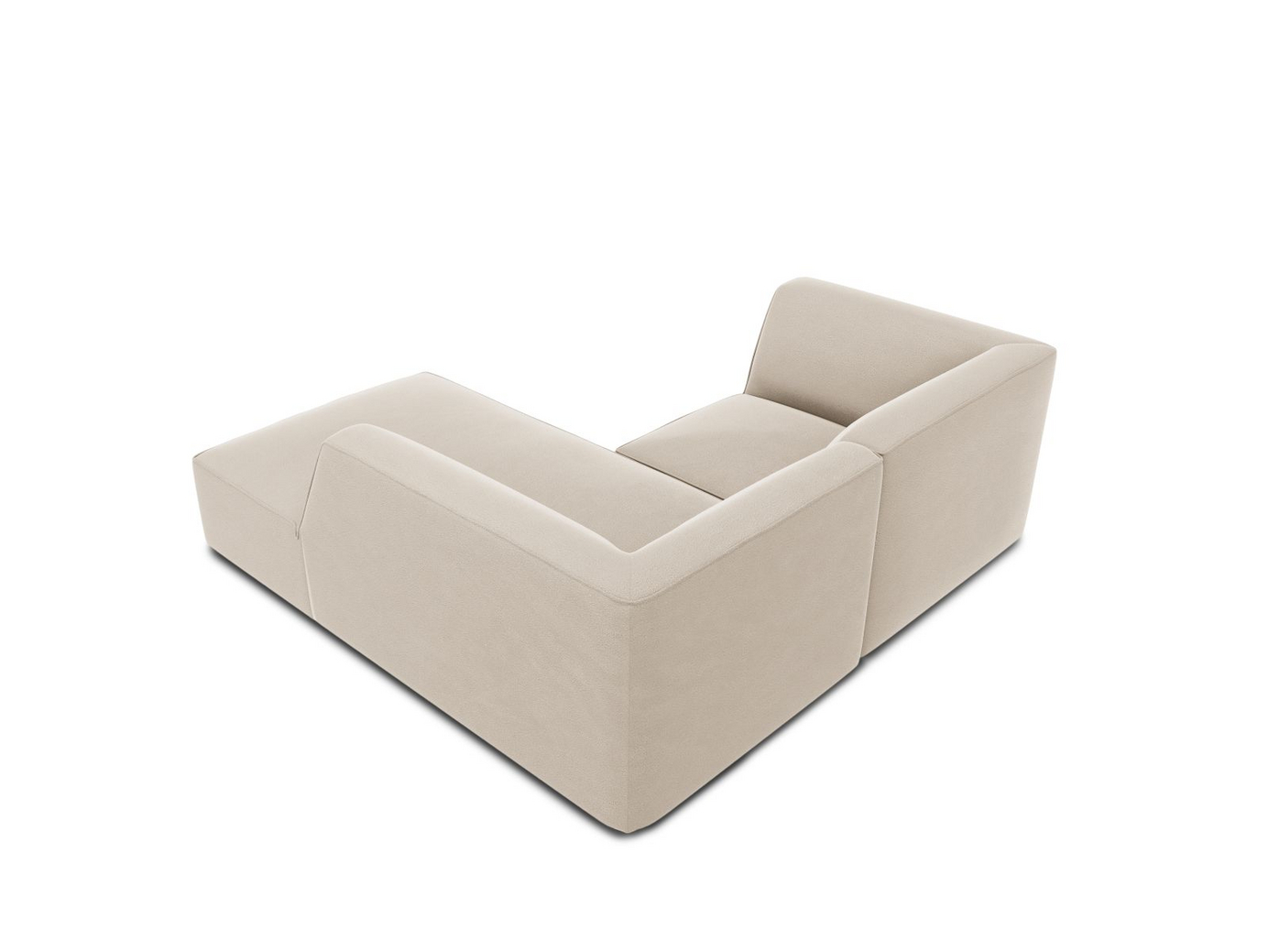 Cosmopolitan Design högervänd sammetsmodulhörnsoffa, "Siena", 3-sits, 186 × 180 × 69 cm, Salvador, svarta plastben, Variant RC_S_44