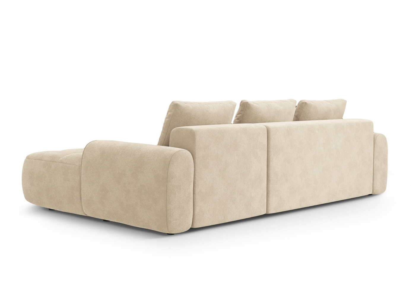 Cosmopolitan Design högervänd sammetshörnbäddsoffa med förvaring, "Linz", 3-sits, 275 × 142 × 84 cm, Vogue, svarta plastben, Variant RCF_120