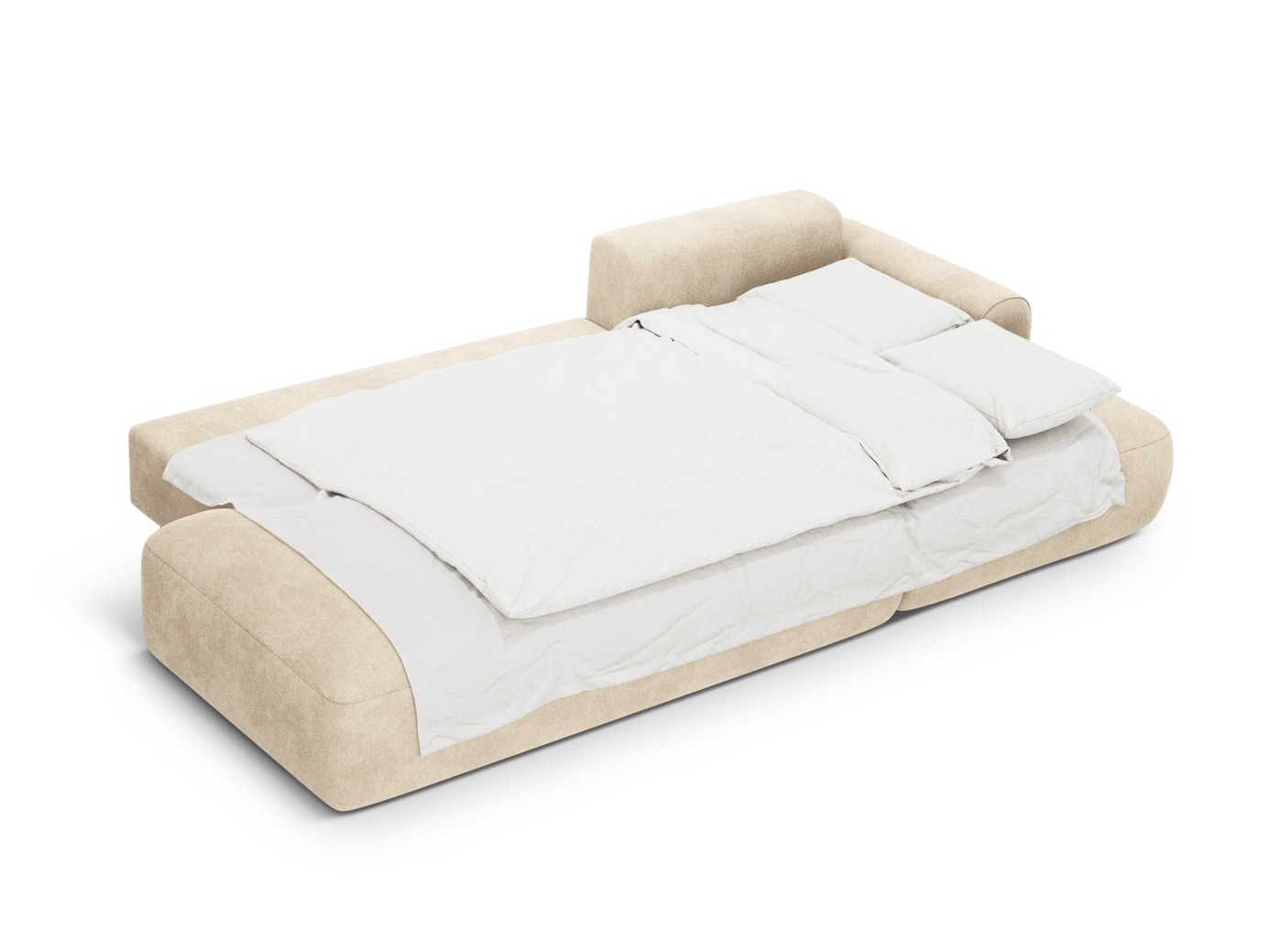 Cosmopolitan Design högervänd sammetshörnbäddsoffa med förvaring, "Calma", 5-sits, 275 × 142 × 84 cm, Vogue, svarta plastben