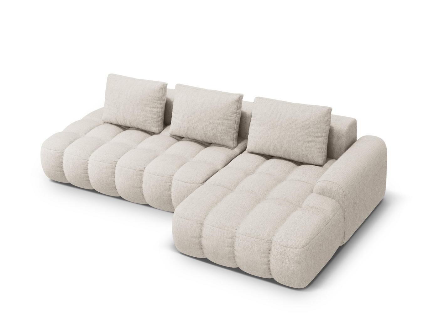 Cosmopolitan Design högervänd hörnbäddsoffa med förvaring, "Linz", 3-sits, 275 × 142 × 84 cm, Sorella, svarta plastben, Variant RCFO_193