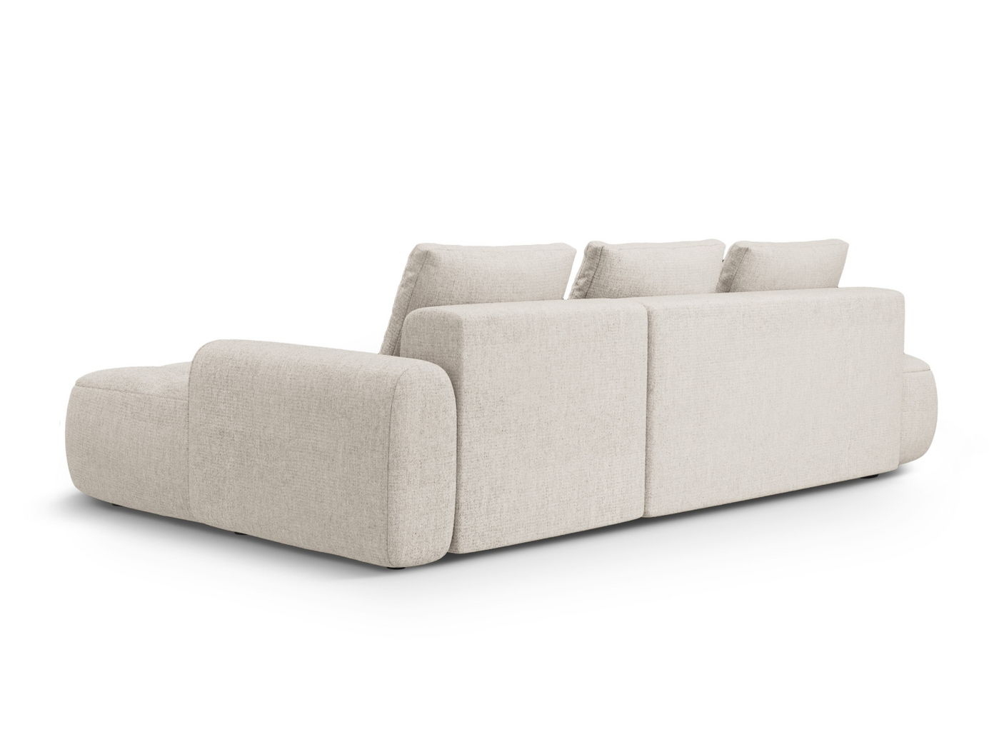 Cosmopolitan Design högervänd hörnbäddsoffa med förvaring, "Linz", 3-sits, 275 × 142 × 84 cm, Sorella, svarta plastben, Variant RCFO_193