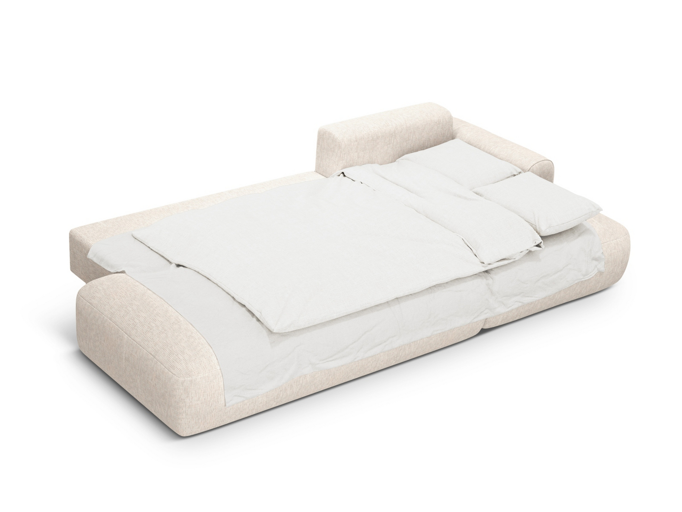 Cosmopolitan Design högervänd hörnbäddsoffa med förvaring, "Calma", 5-sits, 275 × 142 × 84 cm, Baltimore, svarta plastben