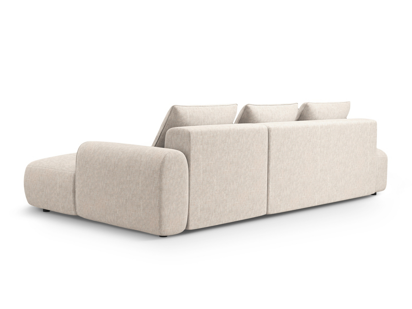 Cosmopolitan Design högervänd hörnbäddsoffa med förvaring, "Calma", 5-sits, 275 × 142 × 84 cm, Baltimore, svarta plastben