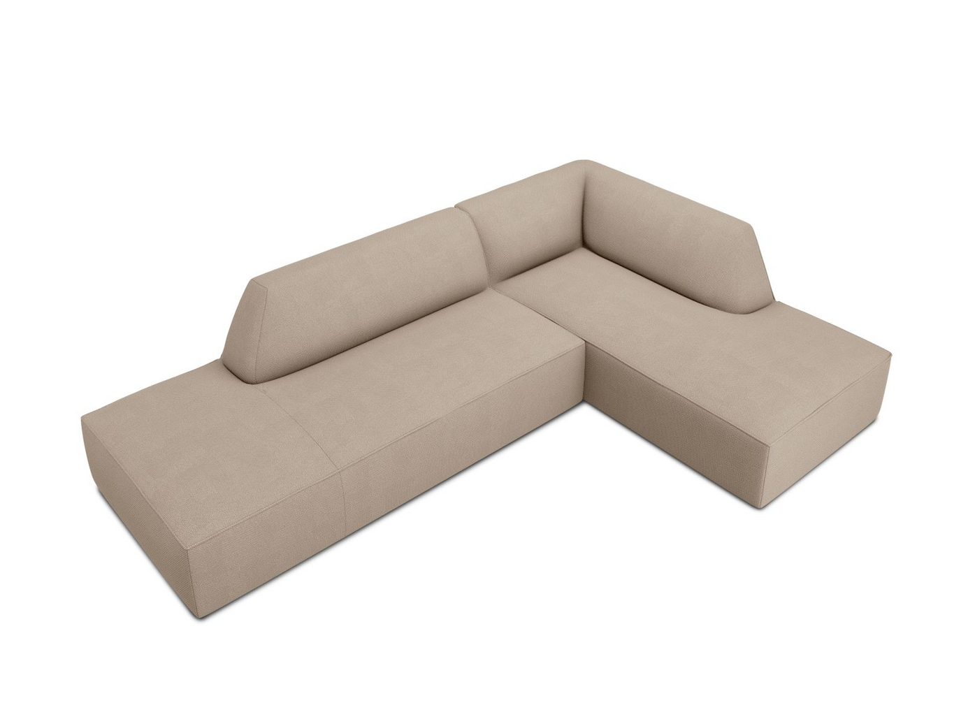 Cosmopolitan Design högervänd modulhörnsoffa, "Siena", 4-sits, 273 × 180 × 69 cm, Ottawa, svarta plastben, Variant RCO_137