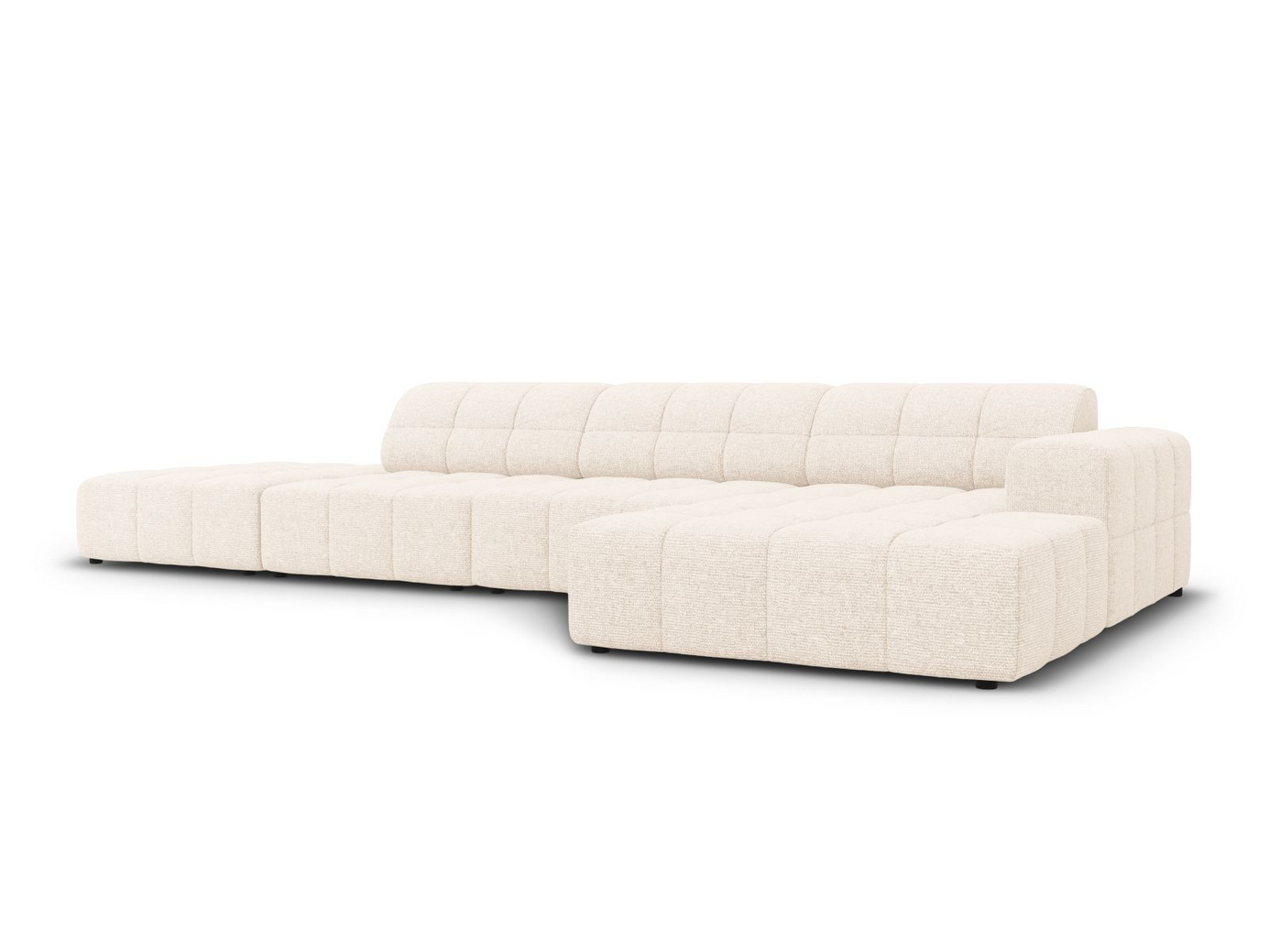 Cosmopolitan Design högervänd hörnsoffa, "Chicago", 5-sits, 348 × 167 × 78 cm, Haga, svarta plastben