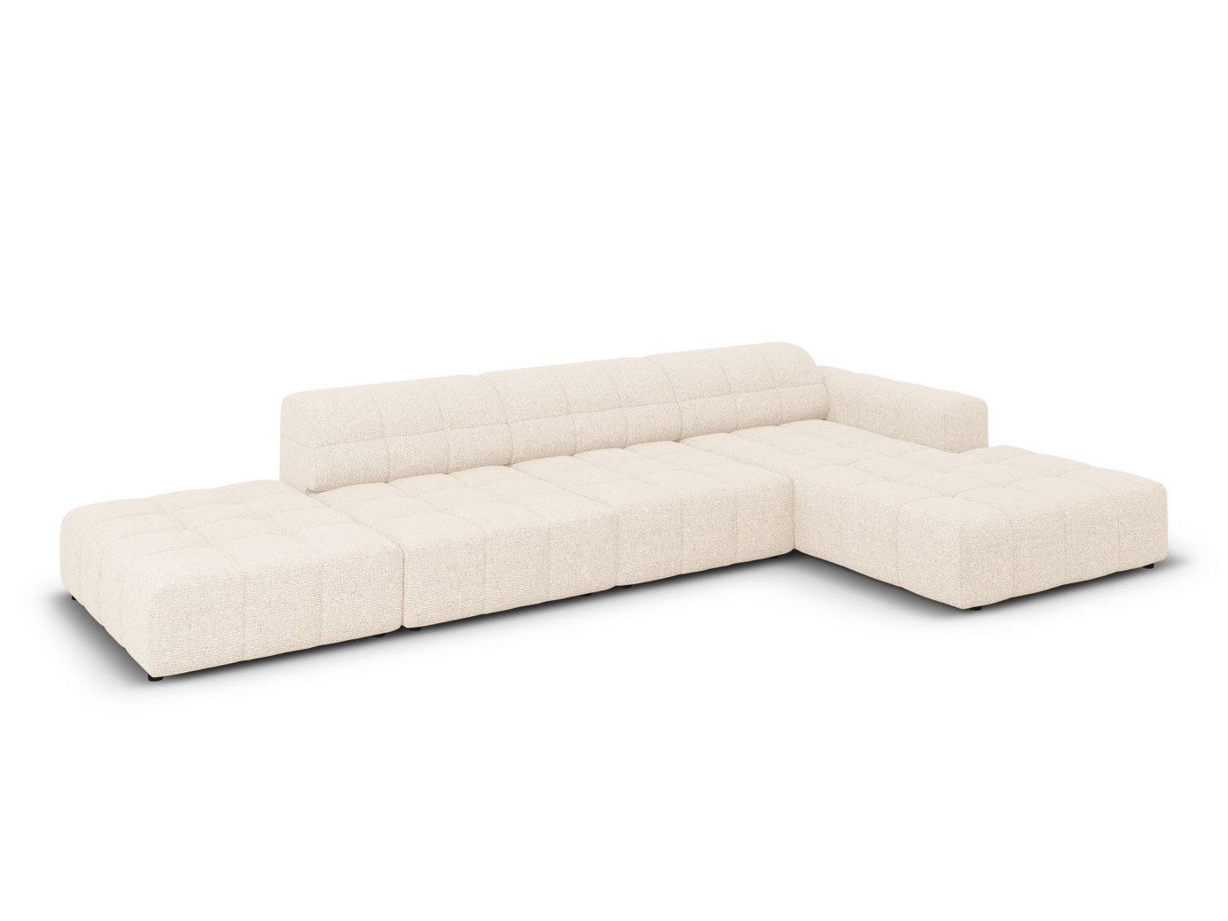 Cosmopolitan Design högervänd hörnsoffa, "Chicago", 5-sits, 348 × 167 × 78 cm, Haga, svarta plastben