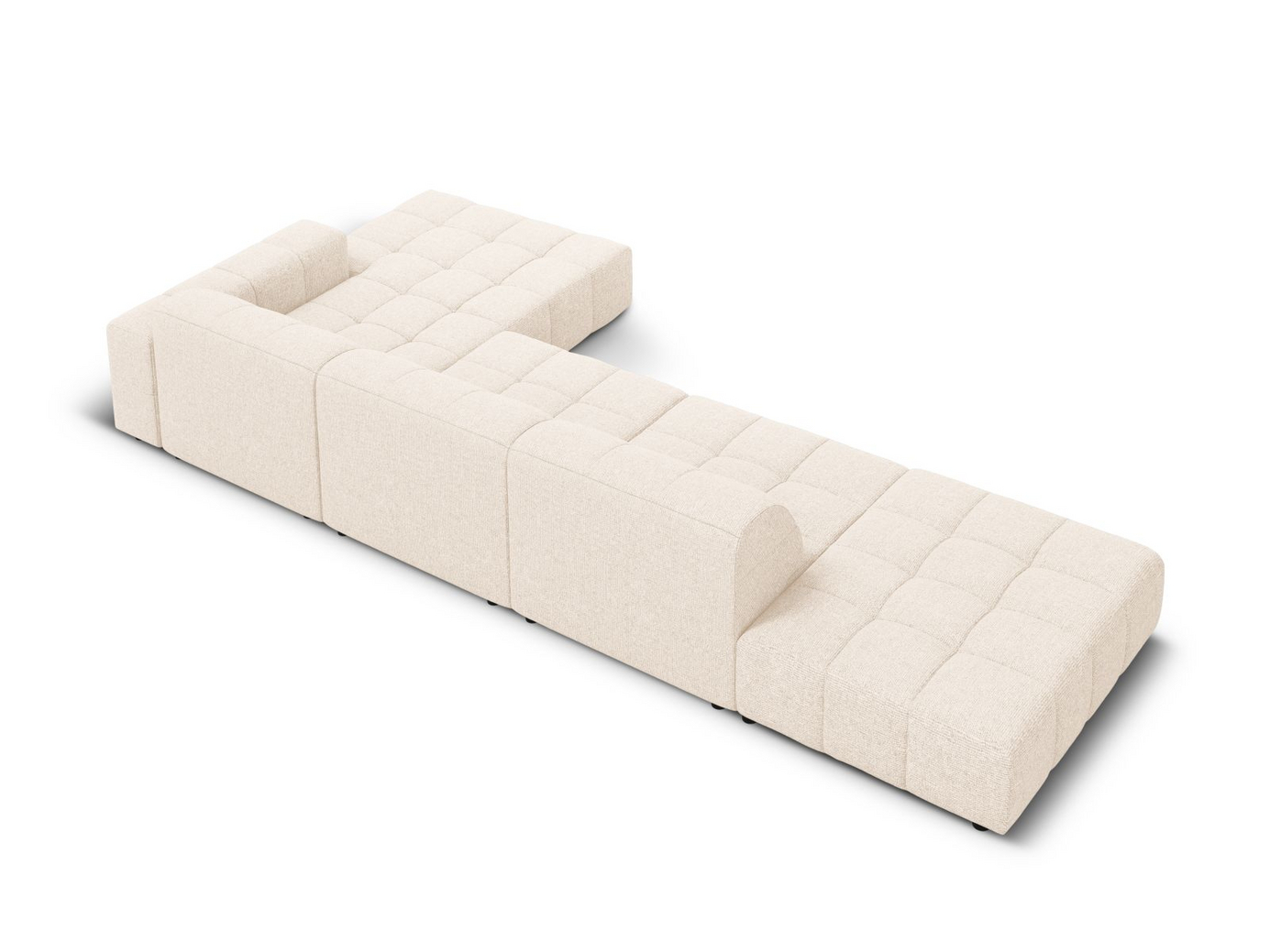 Cosmopolitan Design högervänd hörnsoffa, "Chicago", 5-sits, 348 × 167 × 78 cm, Haga, svarta plastben