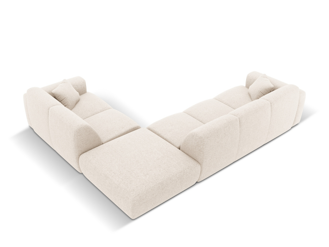 Cosmopolitan Design högervänd hörnsoffa, "Nolio", 4-sits, 315 × 250 × 72 cm, Haga, svarta plastben