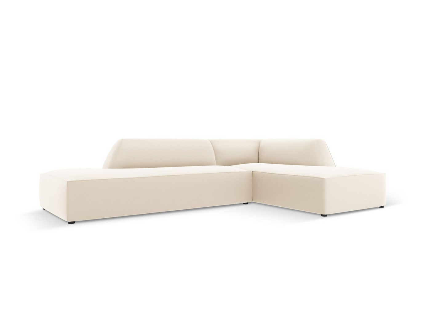 Cosmopolitan Design högervänd konstlädermodulhörnsoffa, "Siena", 4-sits, 273 × 180 × 69 cm, Pacifico, svarta plastben